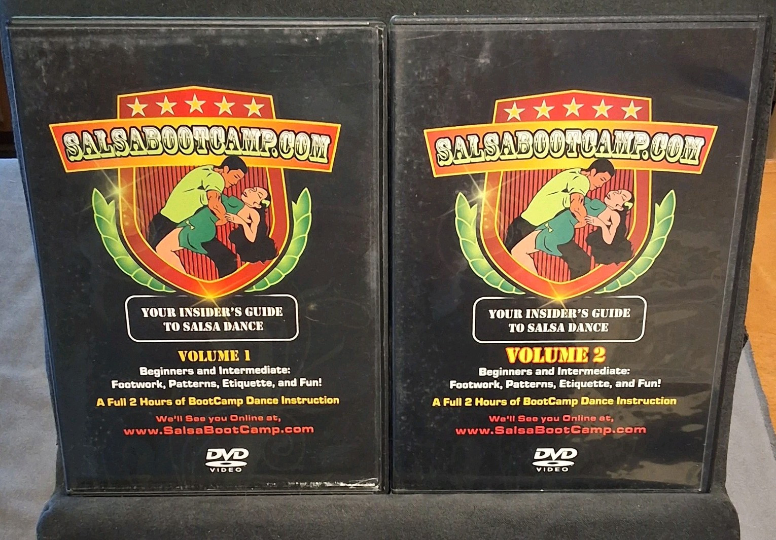 Salsa Boot Camp Vol 1 & 2 Your Insiders Guide Salsa Dance DVD 2 lot Dacing 4 hrs
