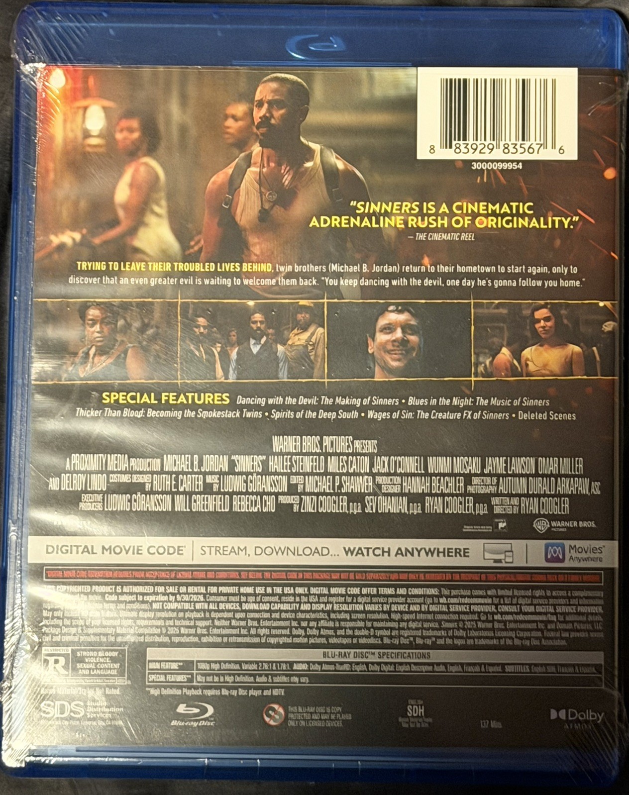 Sinners Blu-ray + Digital NEW Free Shipping