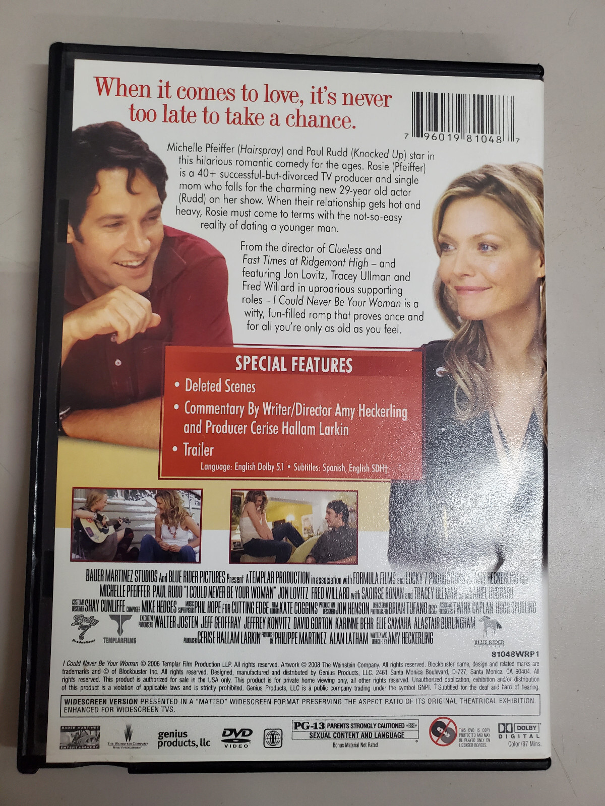 I Could Never Be Your Woman – DVD By Michelle Pfeifer,Paul Rudd – Used