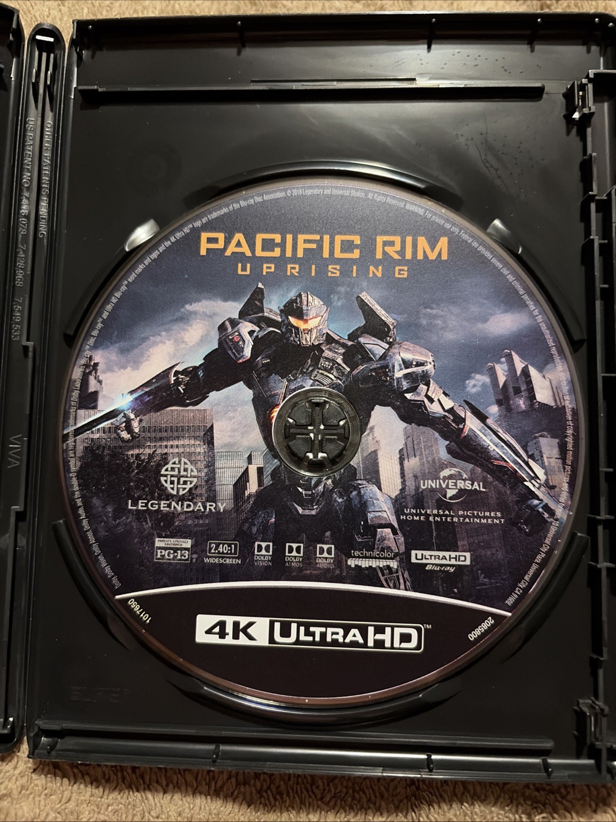 Pacific Rim: Uprising (4K Ultra HD/Blu-ray, 2018) W/ Slipcover!! No Digital Code