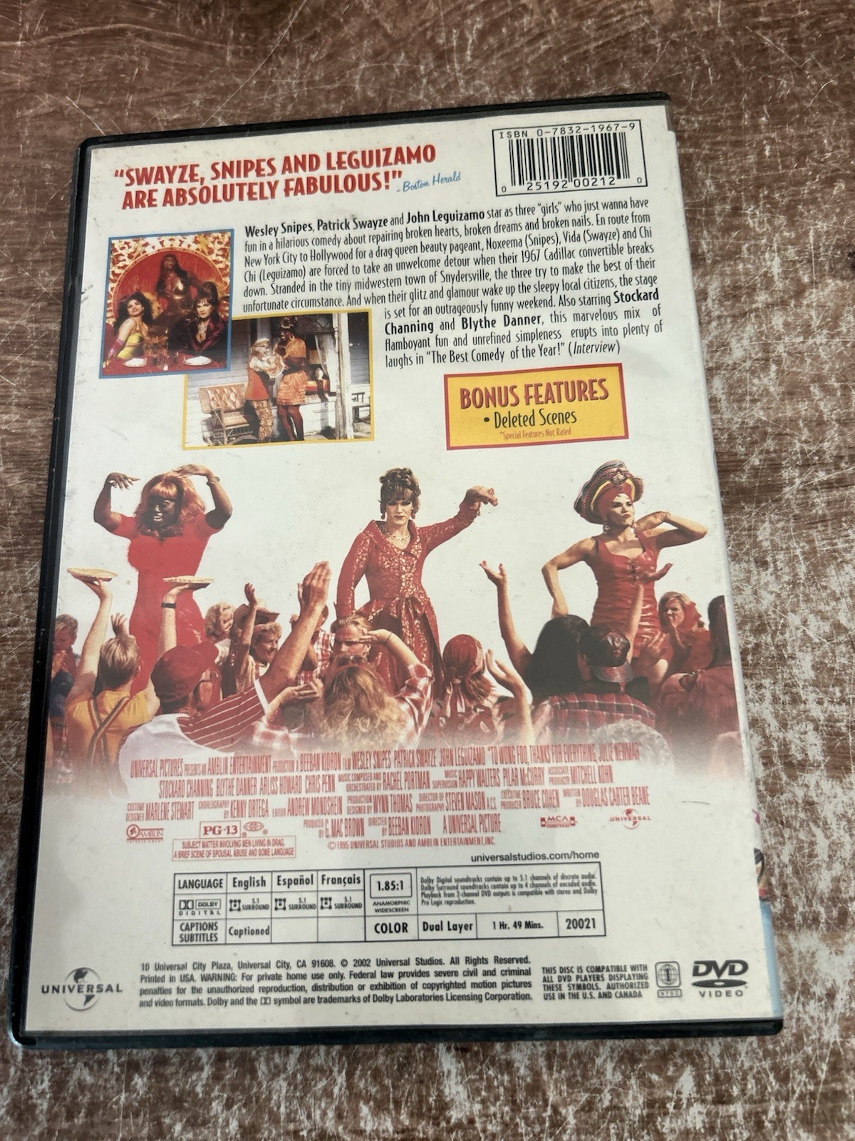 To Wong Foo, Thanks for Everything! (DVD, 1995) Wesley Snipes, Patrick Swayze