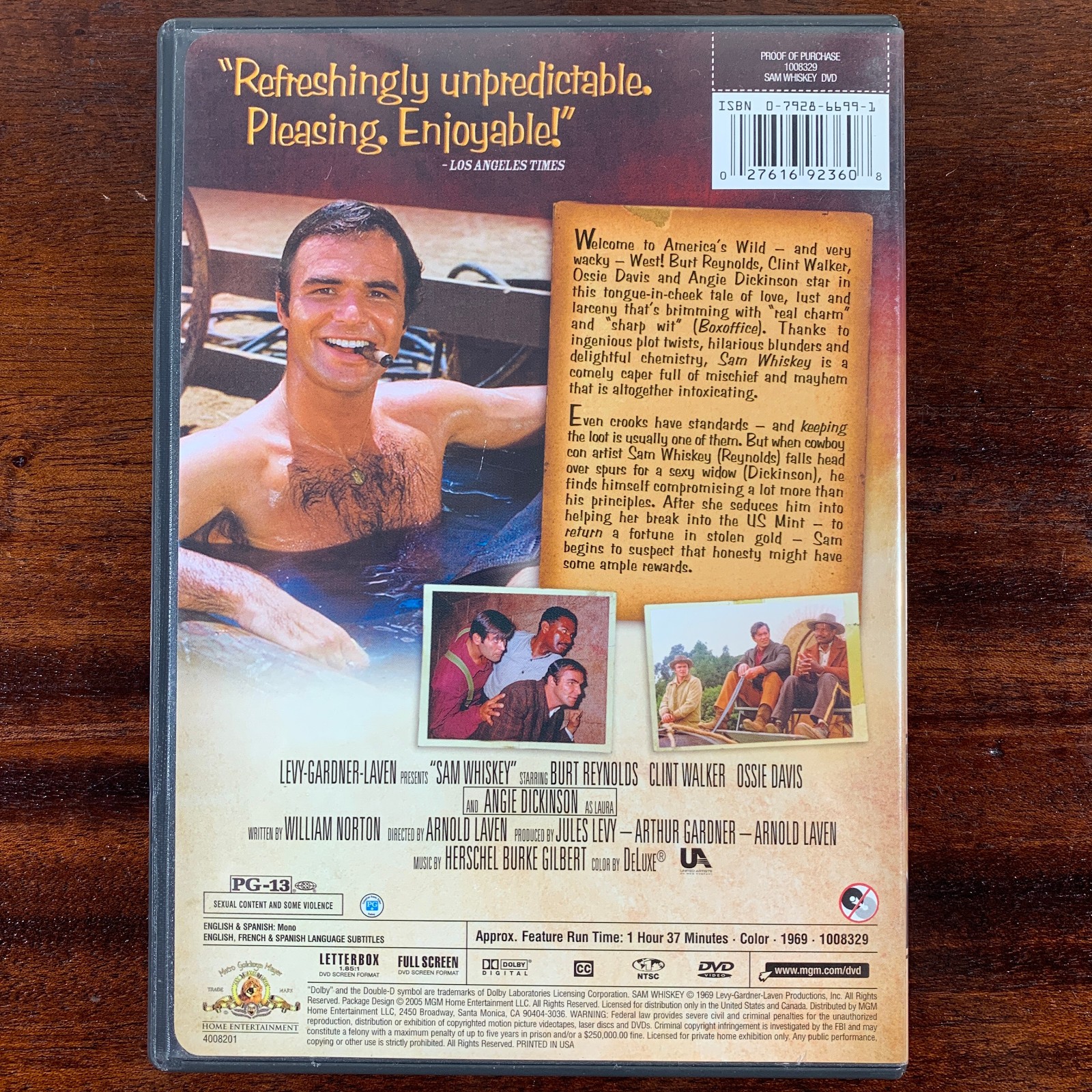 Sam Whiskey DVD 1969 Burt Reynolds, Angie Dickinson, Clint Walker, Ossie Davis