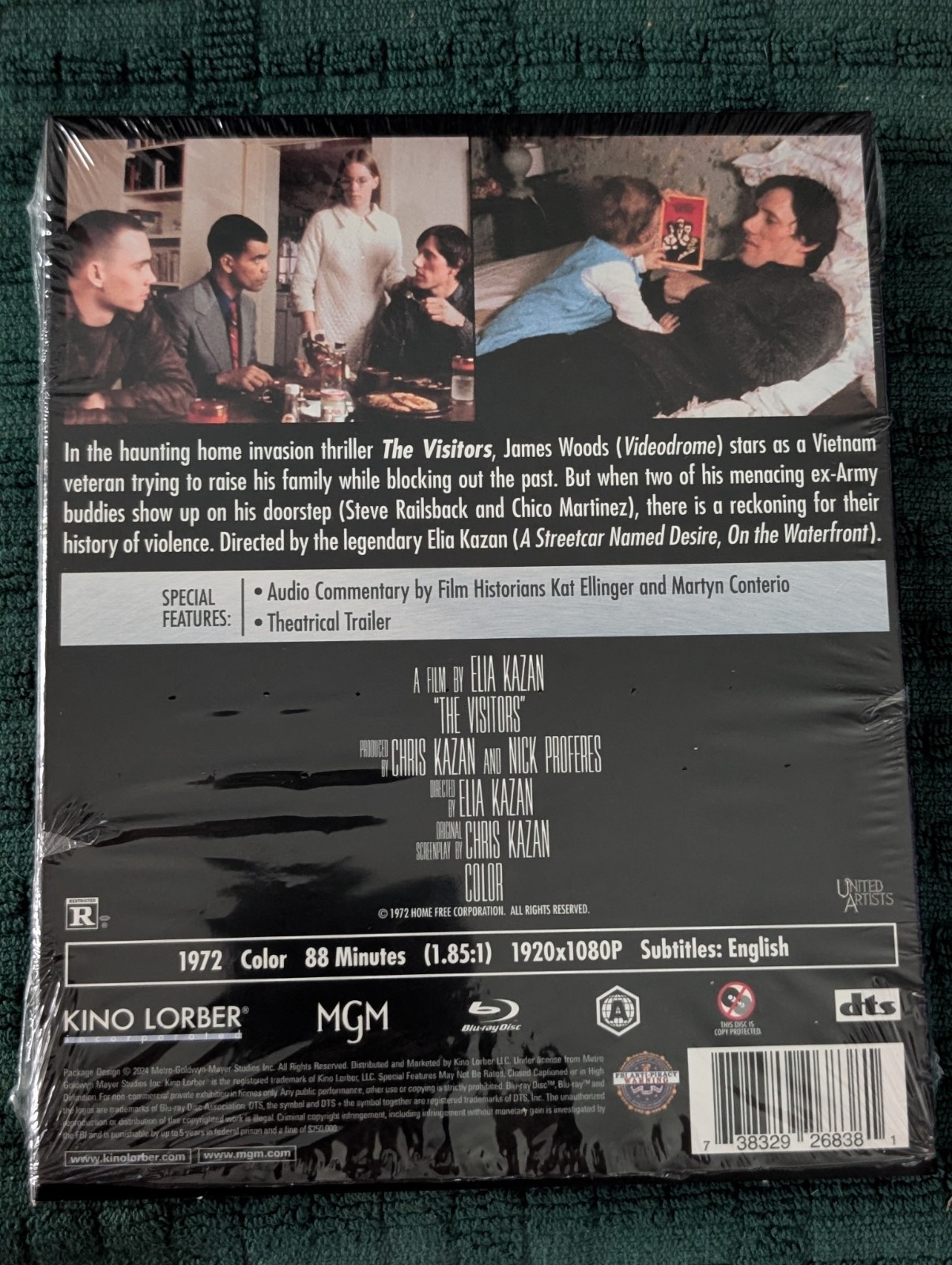 The Visitors 1972 Blu-ray Kino Lorber, Elia Kazan,W/Slipcover/Factory Plastic
