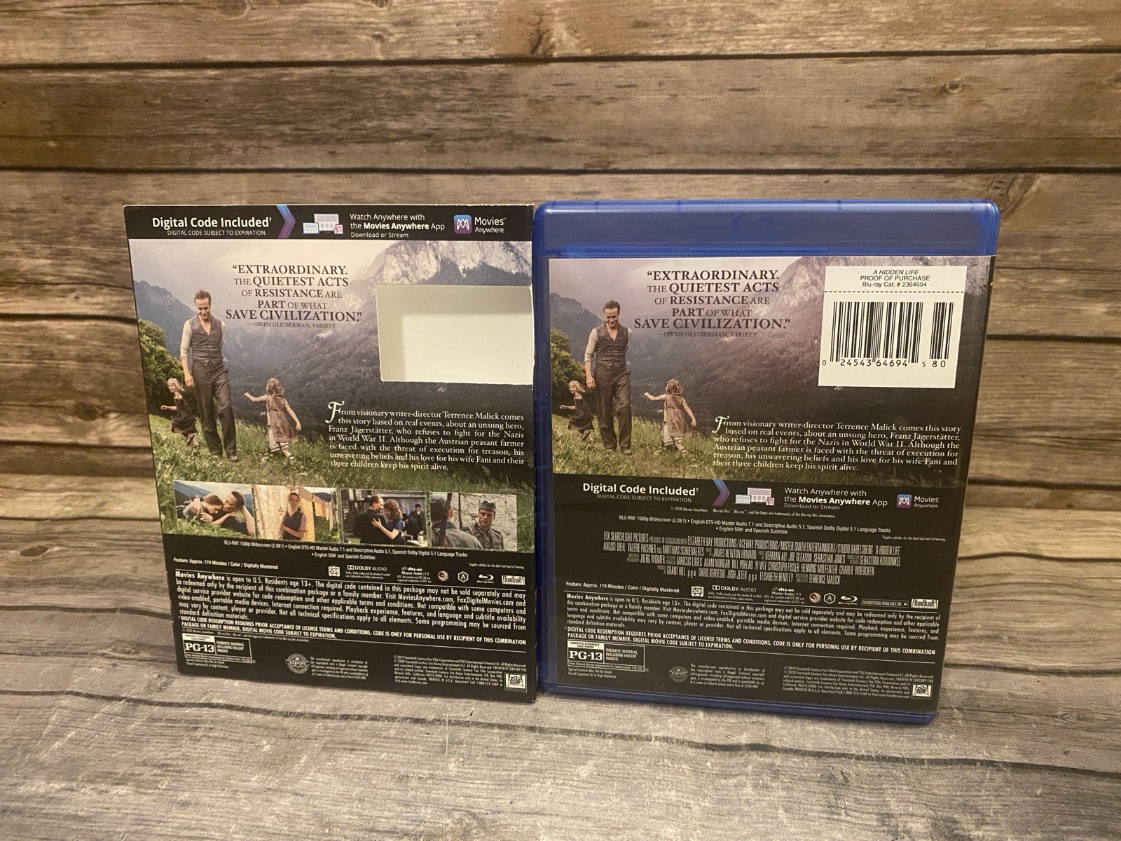 A Hidden Life (Blu-ray *No Digital) Terrence Malick World War II w/ Slipcover