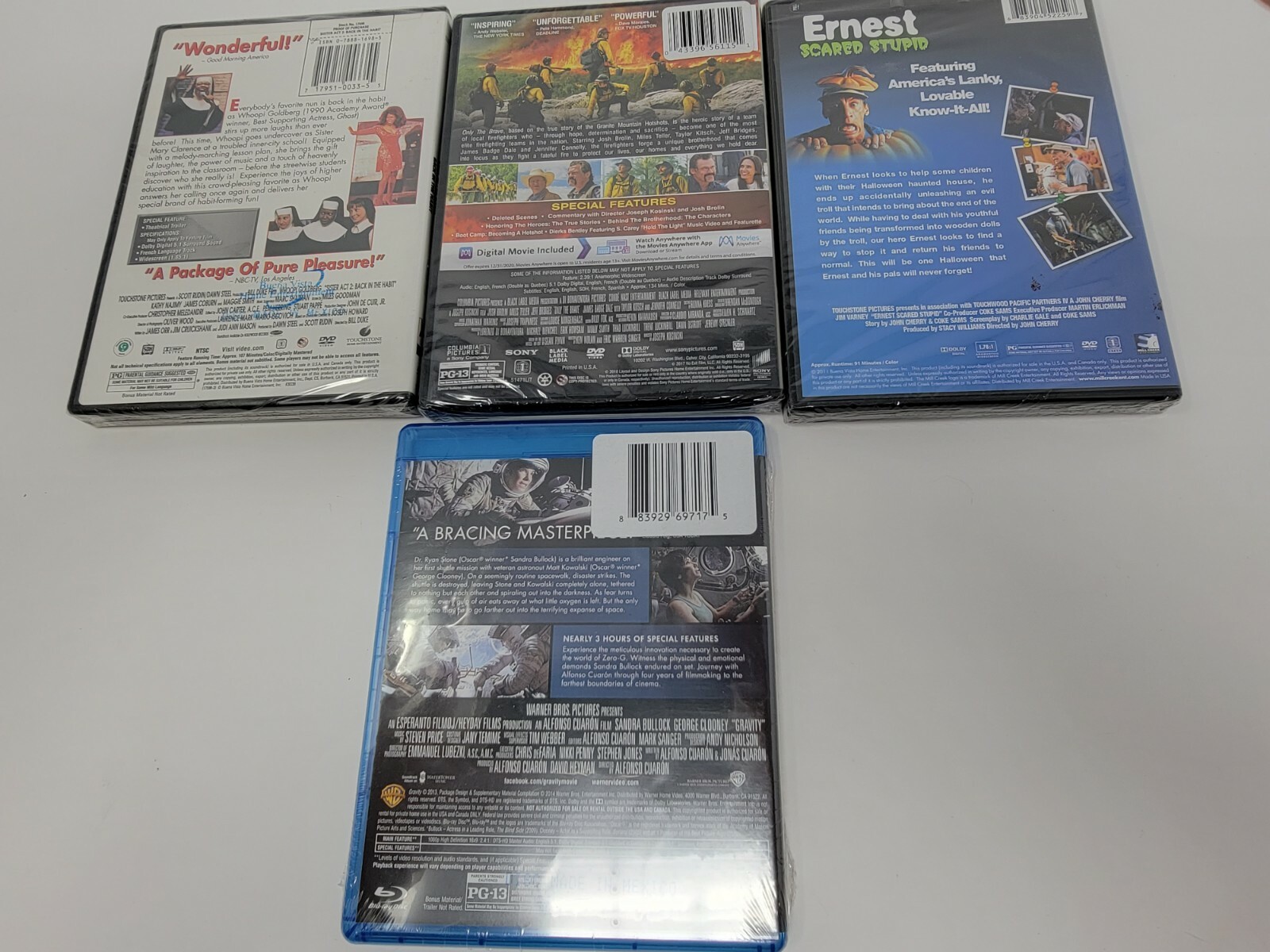 3 DVDs 1 Blu-Ray All Factory Sealed Never Opened