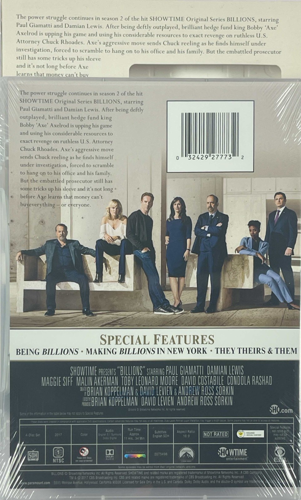NEW Billions Season Two 2017 4-Disc Showtime DVD Giamatti Lewis Akerman