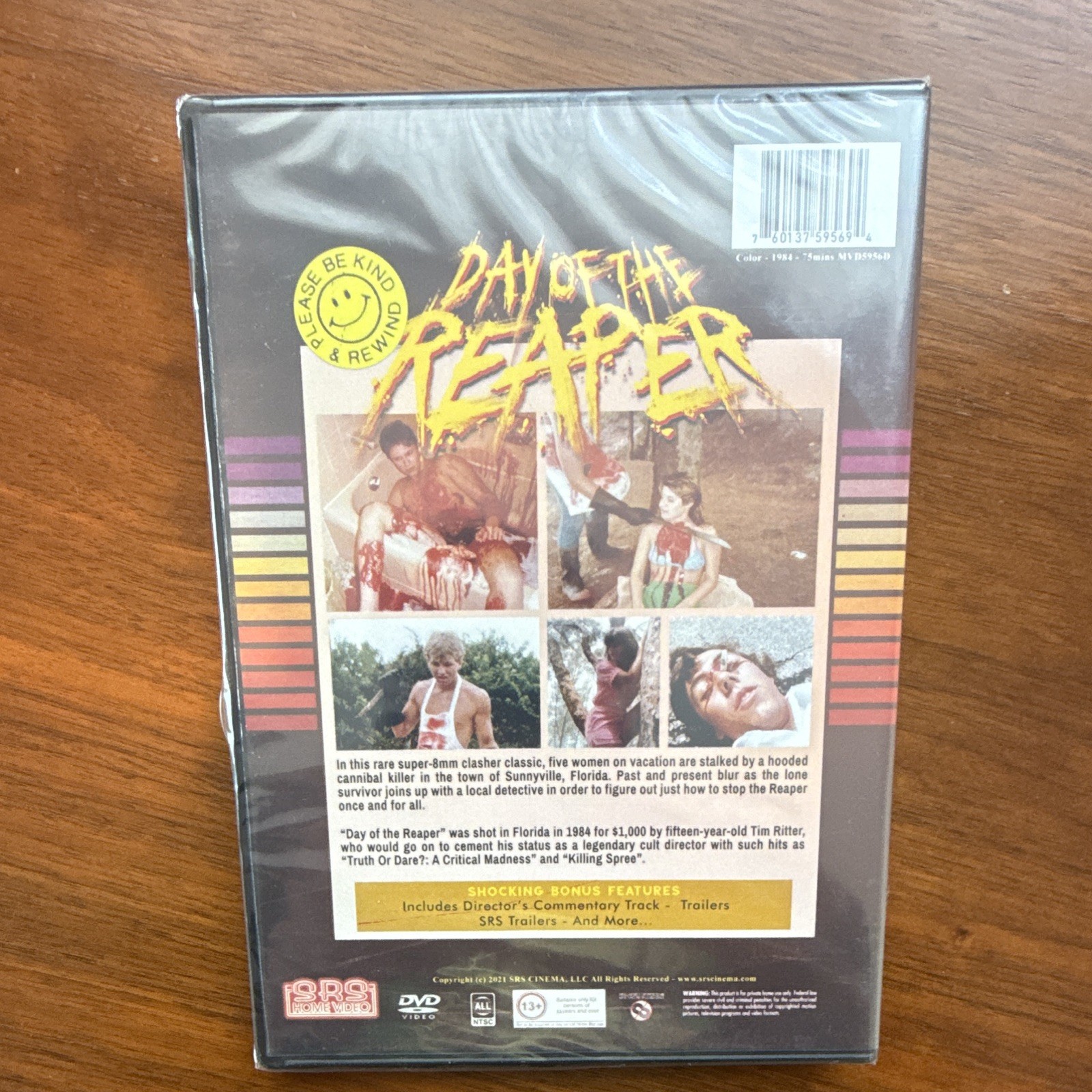 SRS Cinema Day of the Reaper DVD Horror 1984 NTSC 75 Min Commentary Trailers