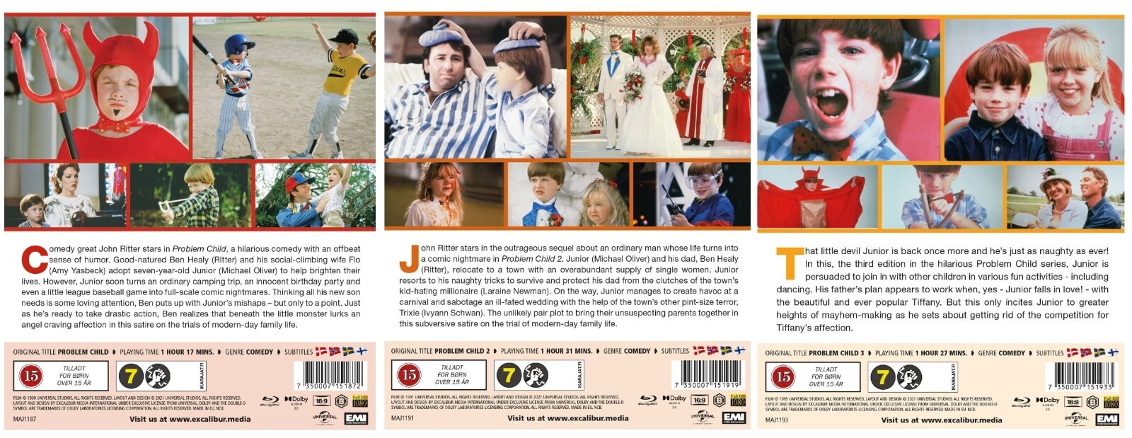 PROBLEM CHILD 1-3 Trilogy 3 Movie Blu-Ray Bundle BRAND NEW (USA Compatible)