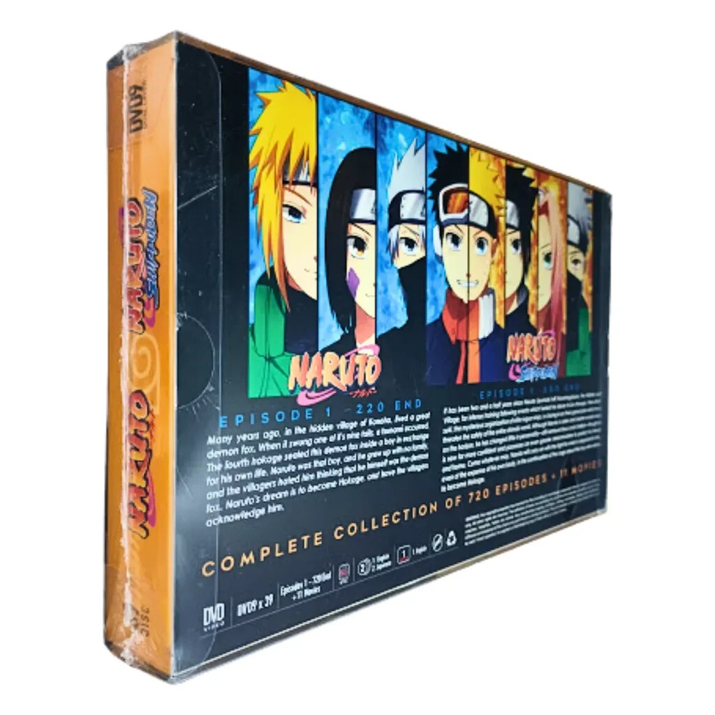 Naruto & Naruto Shippuden Complete 1-720 Episodes & 11 Movies English Dub DVD