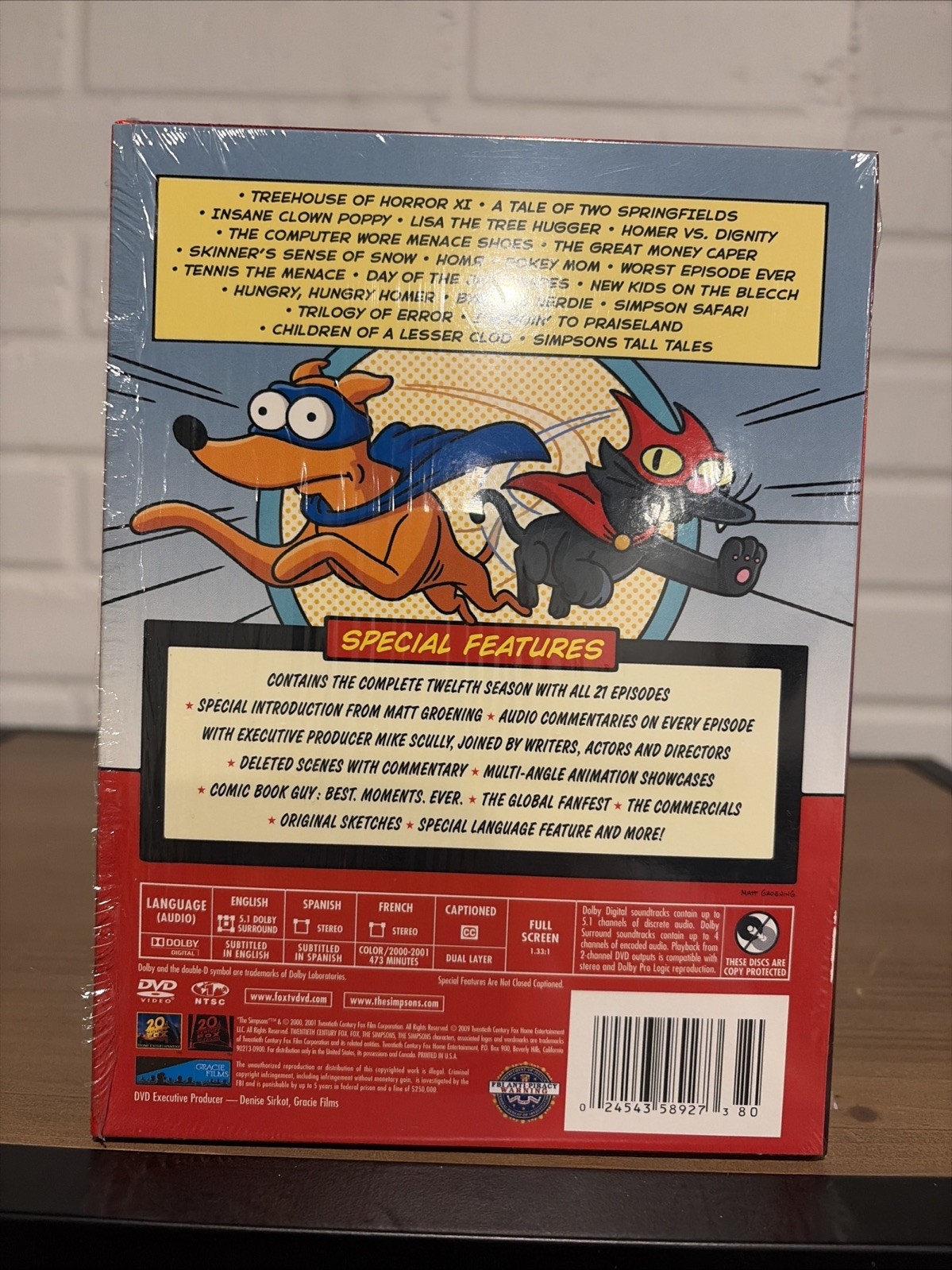 The Simpsons: The Twelfth Season Season 12 DVD Box Set Cardboard Sleeve