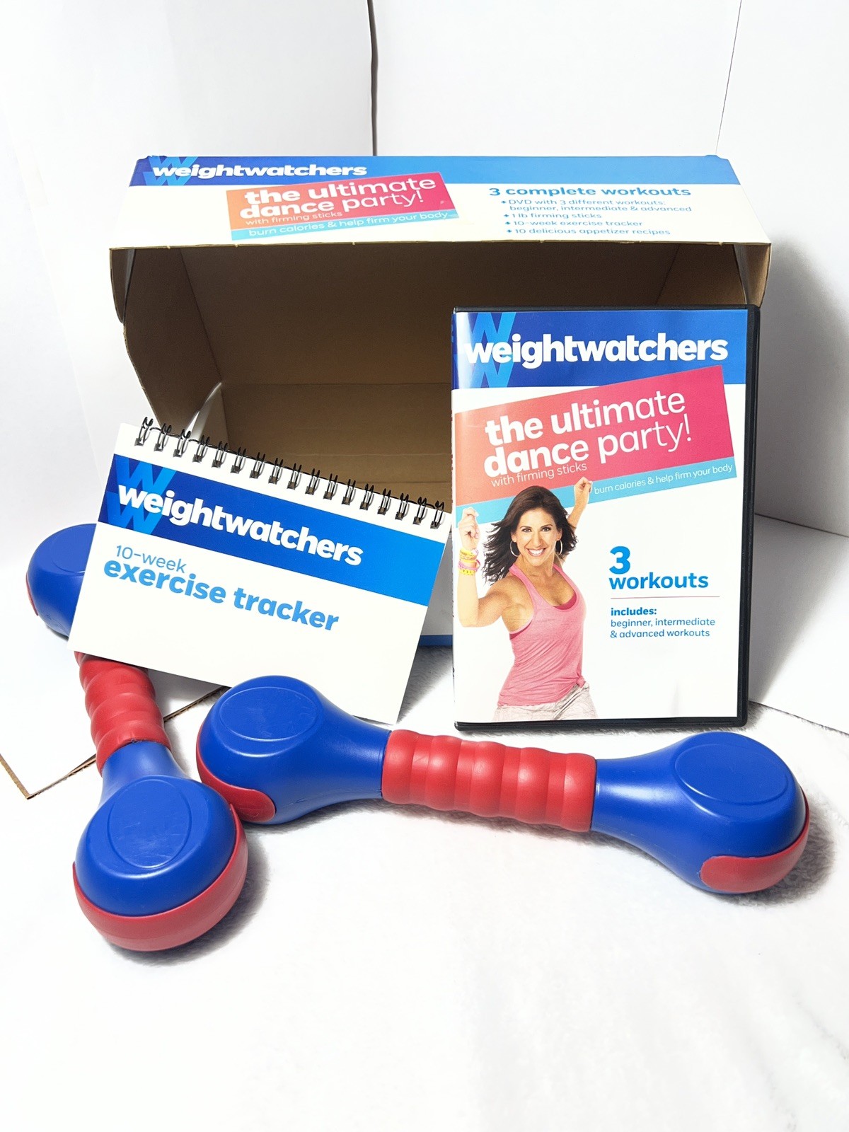 Weight Watchers The Ultimate Dance Party With 1 Lb Firming Sticks DVD Tracker