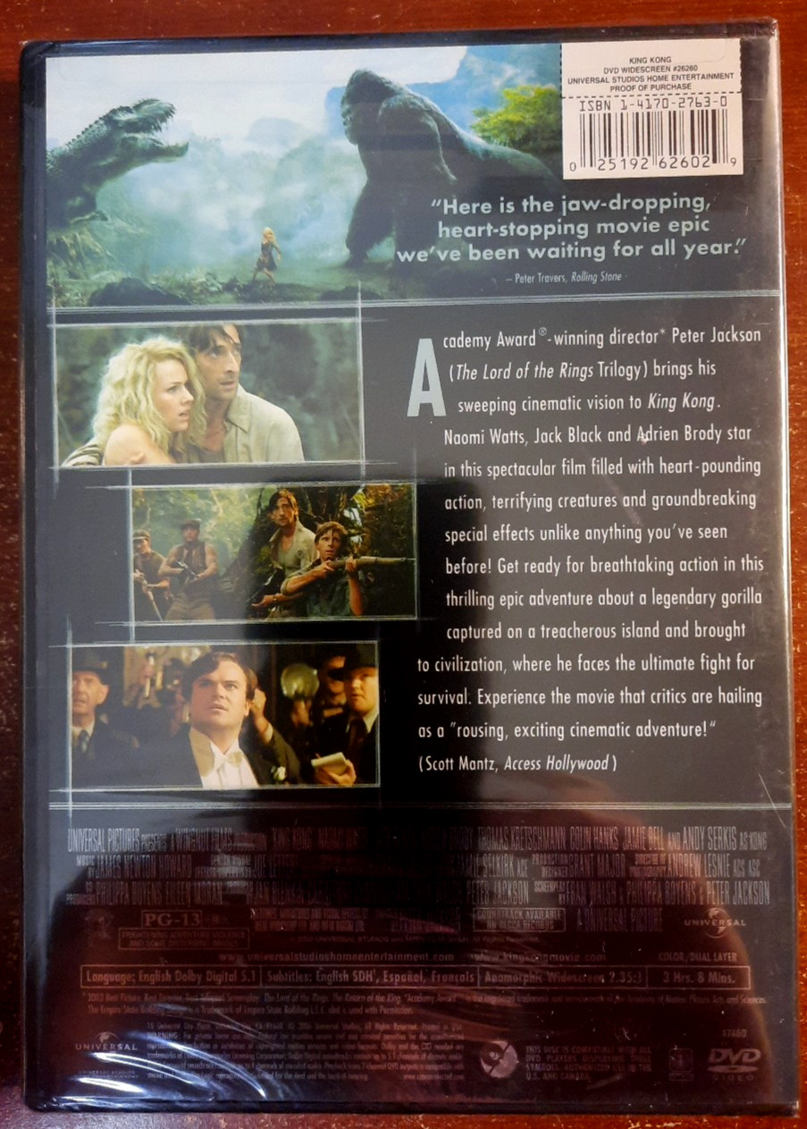 KING KONG WIDESCREEN EDITION DVD 2005 BRAND NEW ORIG SEALED WATTS BLACK BRODY