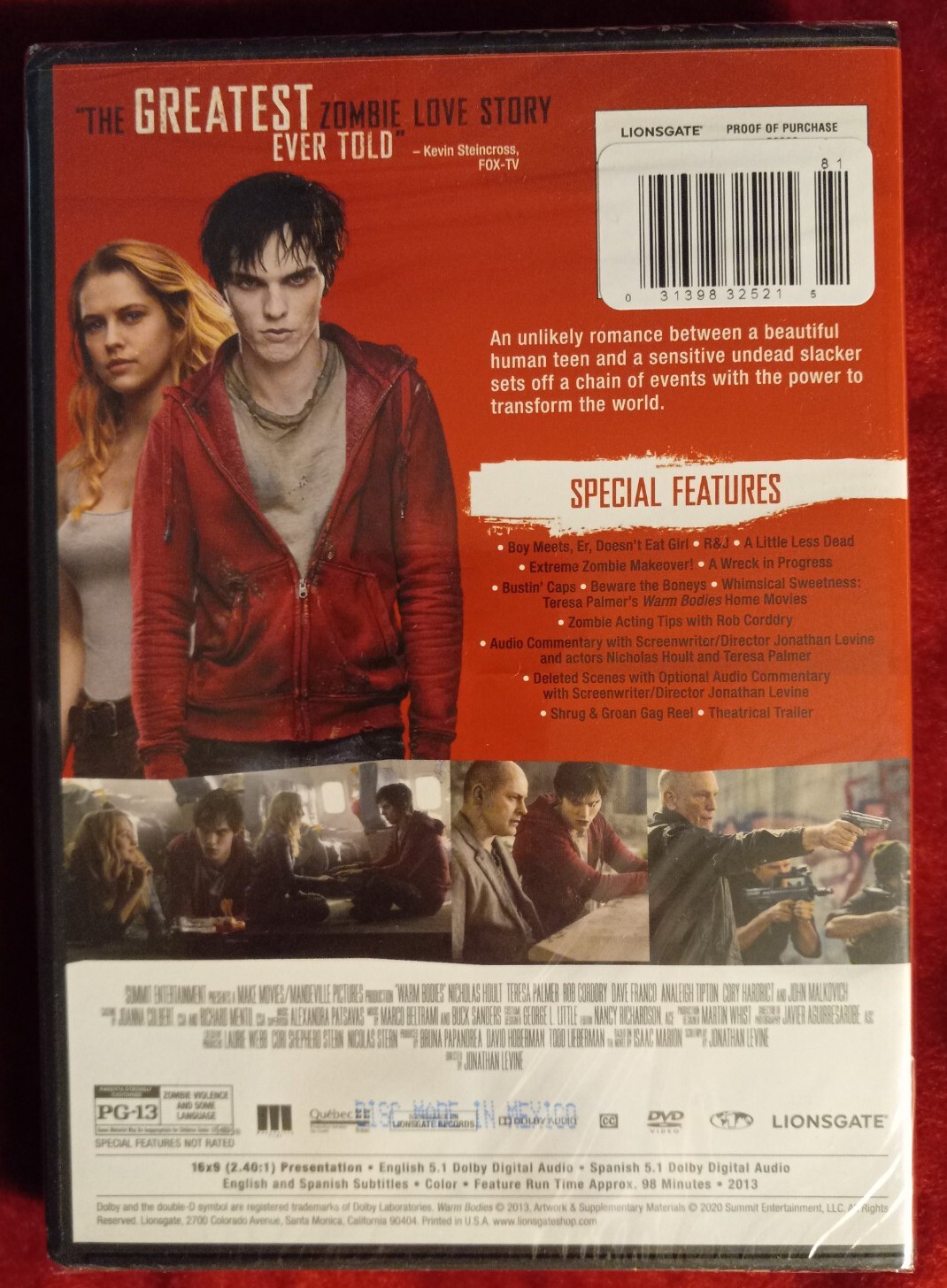 Warm Bodies (DVD, 2013) New Sealed with Slipcover