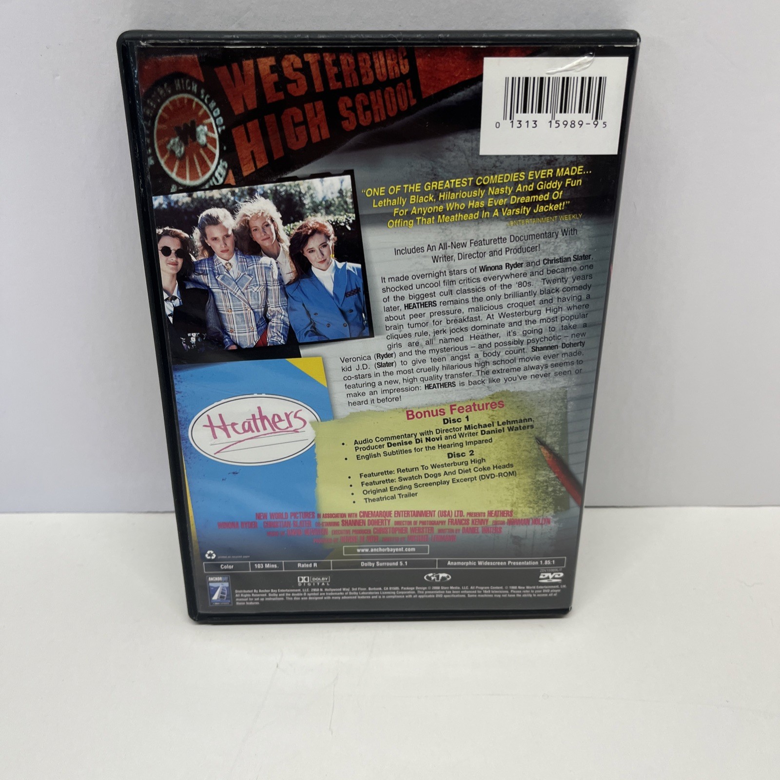 Heathers 20th High School Reunion Edition DVD Winona Ryder Christian Slater