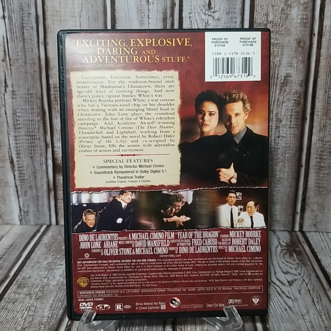 Year of the Dragon [1985 Film] (DVD, 2005) Mickey Rourke Michael Cimino Reg 1