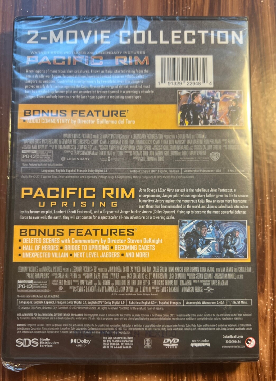 Pacific Rim 2-Movie Collection DVD 1 2 Uprising 2013 2022 Movie Set Action NEW
