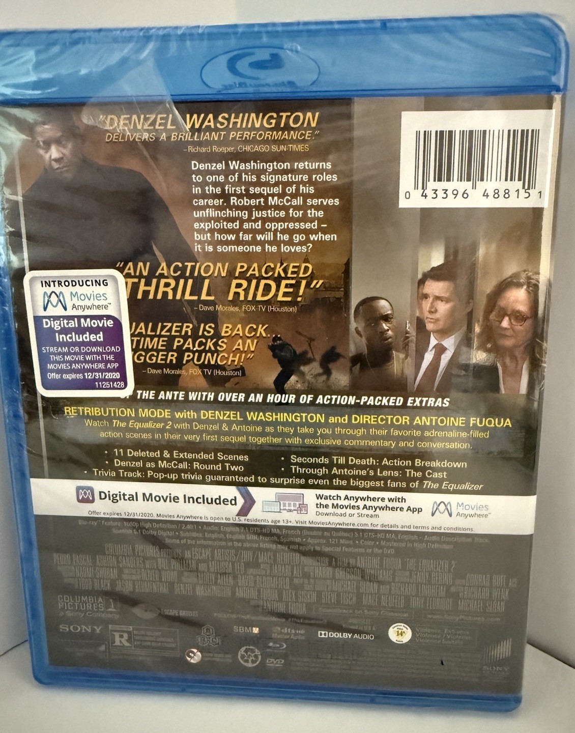 The Equalizer 2 (Blu-ray, 2018) Denzel Washington Director Antoine Fuqua New