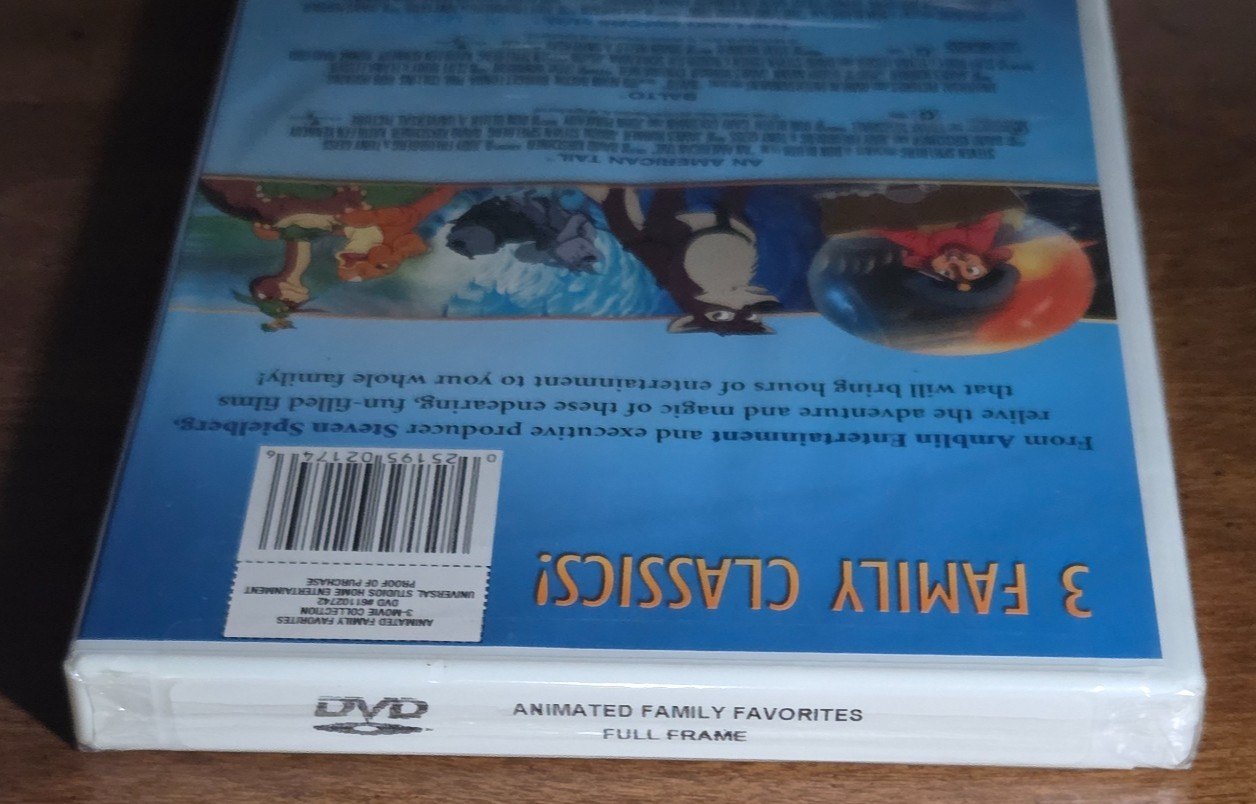 Amblin Entertainment Animated Family Favorites 3-Movie Collection DVD, 2007 New