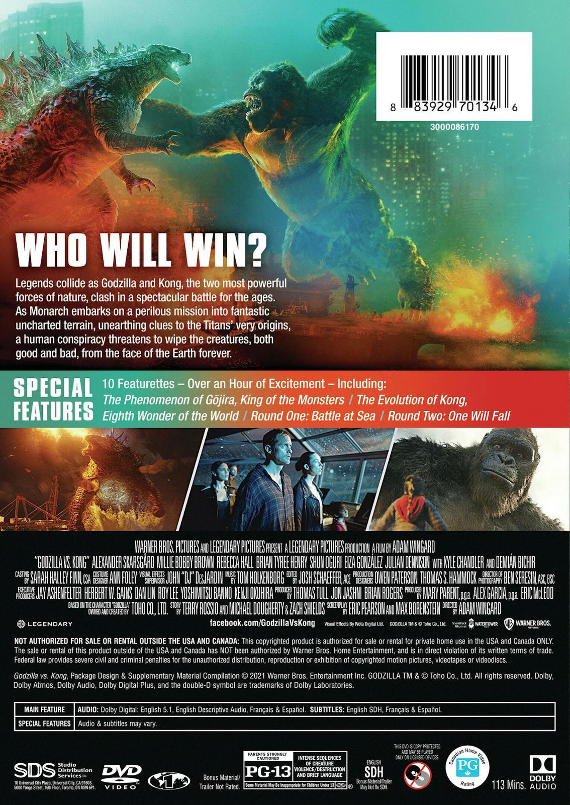 Godzilla Vs Kong DVD Alexander Skarsgård NEW