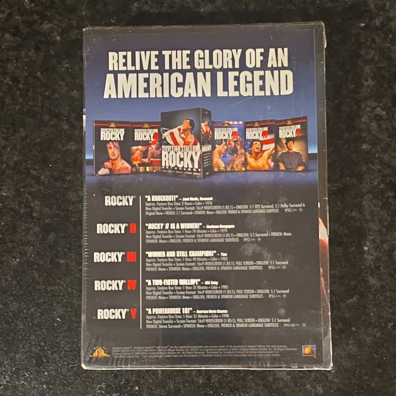 MGM Rocky Anthology DVD Box Set 2006 PG-13 NTSC R1 Stallone Eng/Fre/Spa