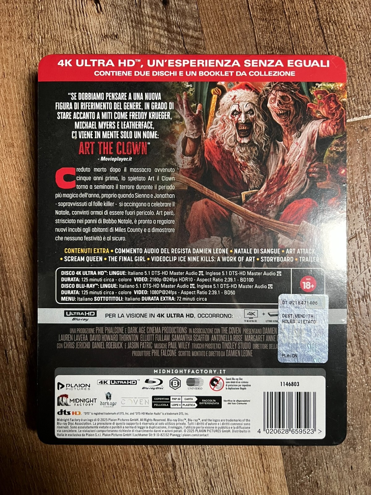 Terrifier 3 w. Steelbook (4K UHD + Blu-ray, EU Import, Region Free) *NEW*