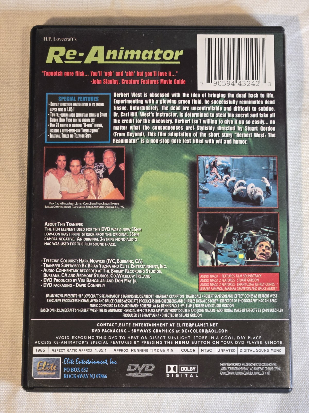 Re-Animator (DVD, 1985) Special Widescreen Edition