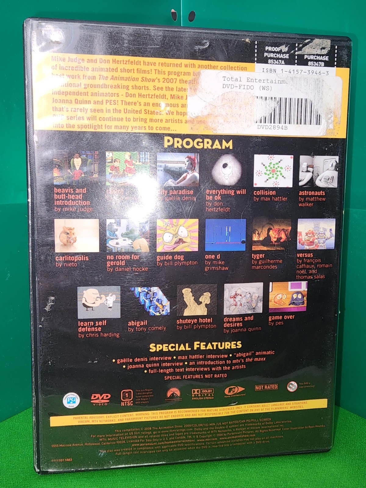 CIB w/ Insert – The Animation Show: Volume 3 (DVD, 2007, MTV) Mike Judge