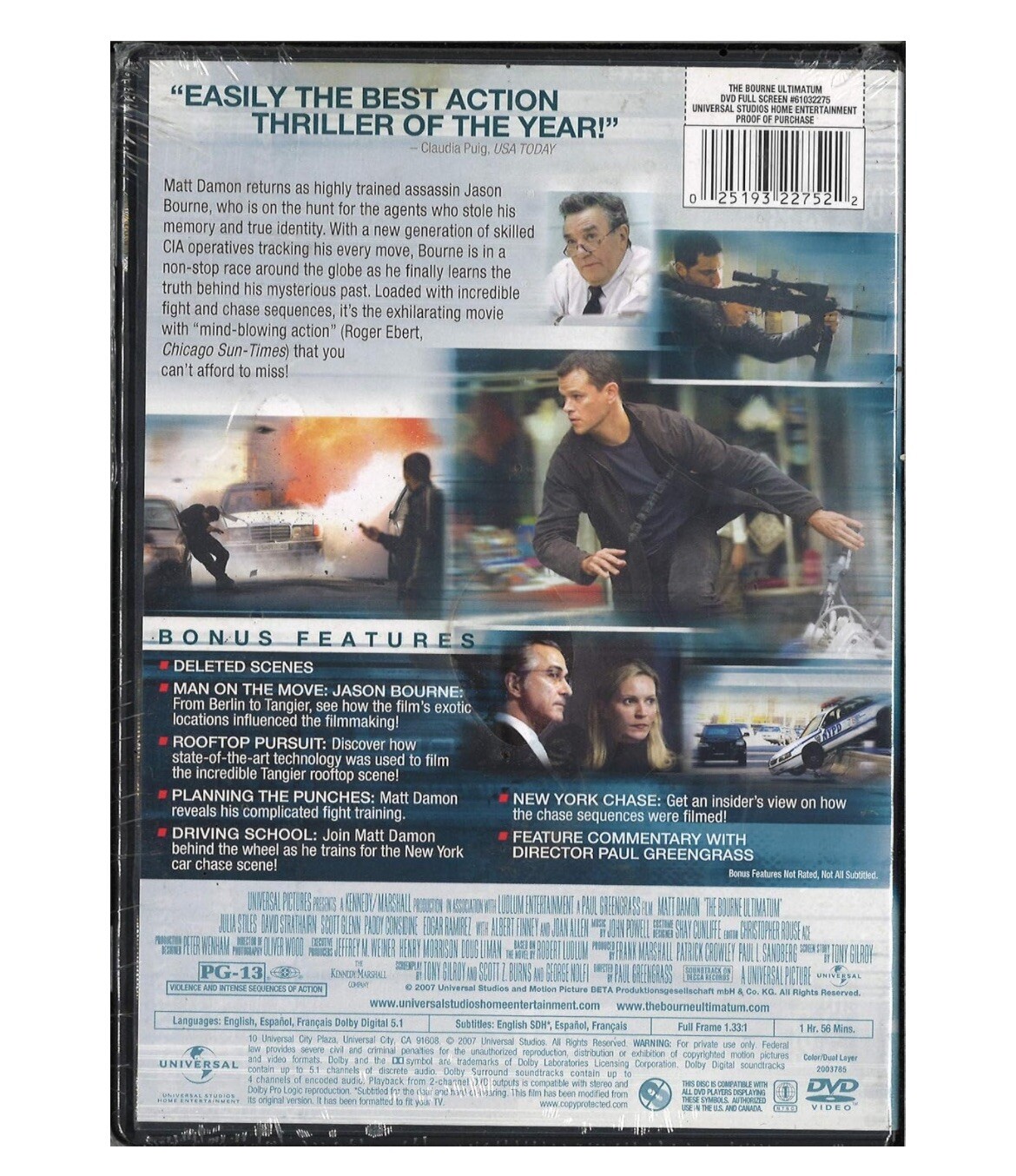 The Bourne Ultimatum • Matt Damon (DVD 2007) 116 min PG13 • Sealed