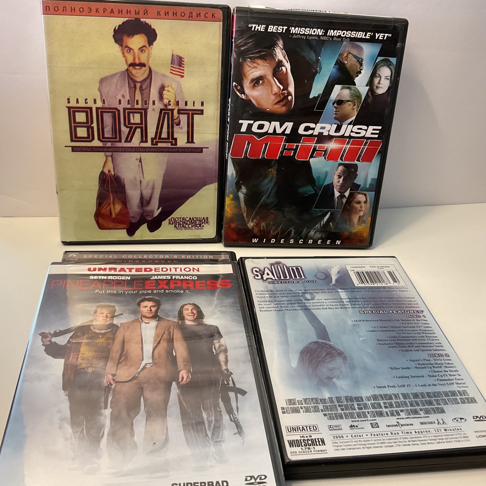 DVD Lot of 11 Borat Saw Four Brothers Pineapple Express Harry Potter EUC