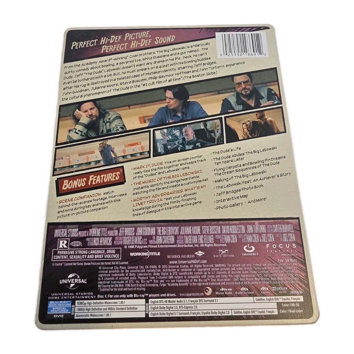 The Big Lebowski Blu-ray SteelBook – Coen Brothers Jeff Bridges