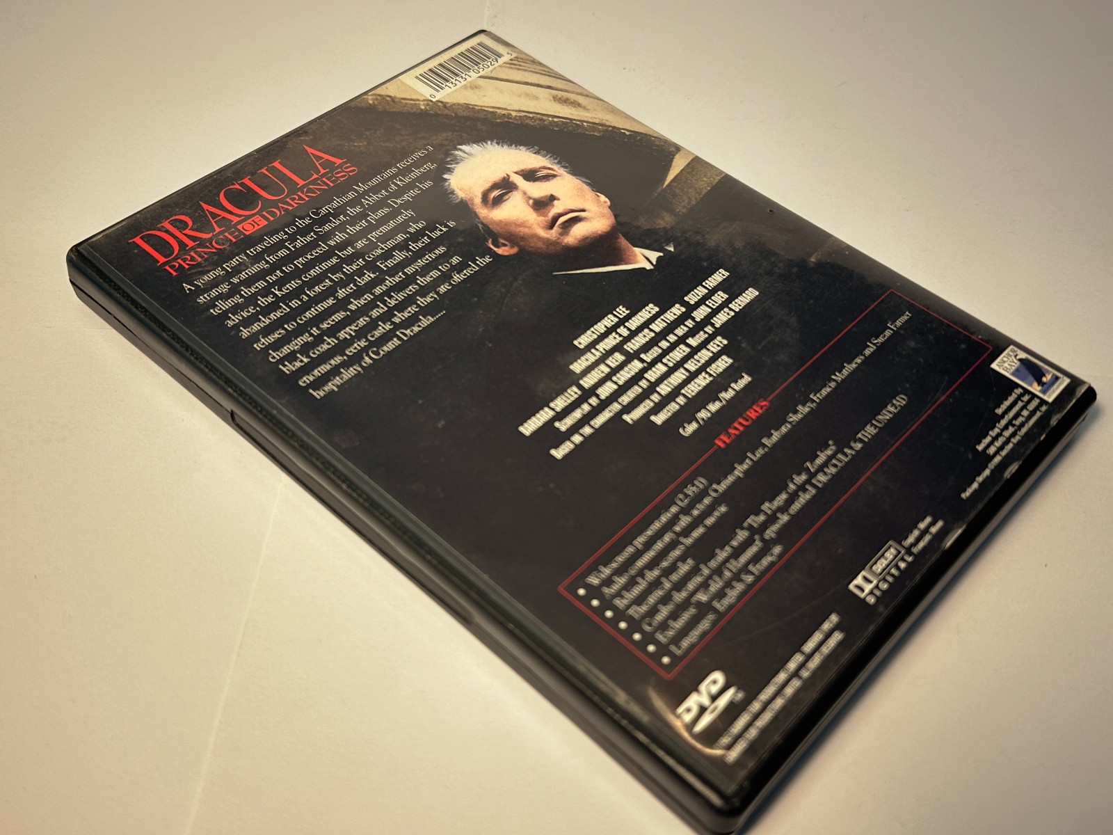 Dracula Prince of Darkness 1966 Christopher Lee ANCHOR BAY REGION 1 DVD 2 sided