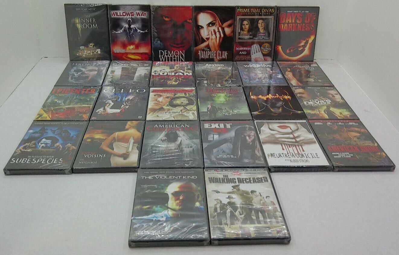Wholesale DVD Lot – Horror/Thriller/Gore/Scary Movies – Brand New, No Duplicates