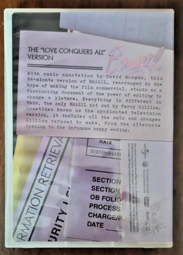 Brazil: The Criterion Collection DVD “Love Conquers All” Edited 94min Version