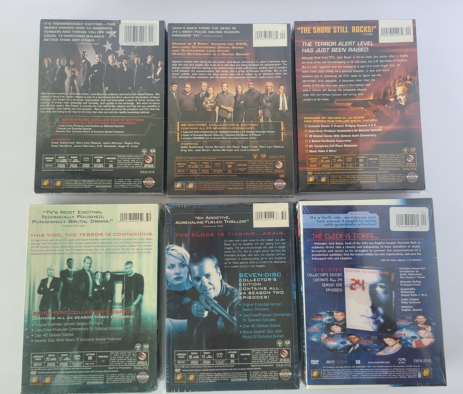 24 Complete Seasons 1-6 DVD Box Set Lot Factory Sealed Kiefer Sutherland