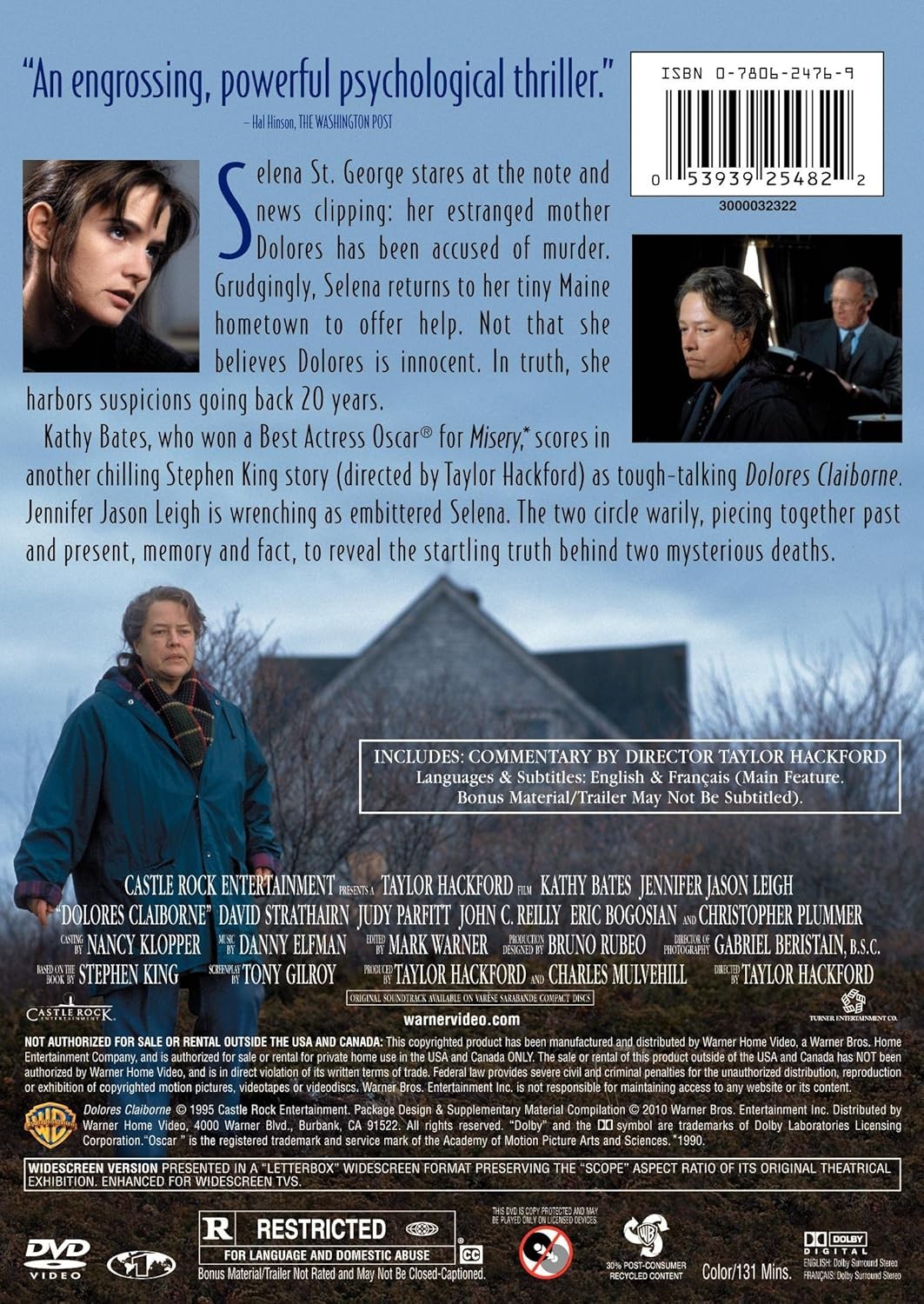 Dolores Claiborne DVD Kathy Bates – Brand New and Sealed,