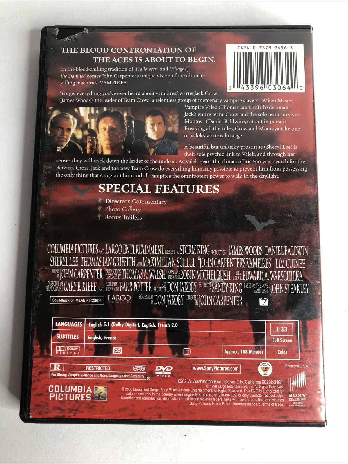 Vampires (DVD, 1999, Closed Caption Subtitled English and French) Horror