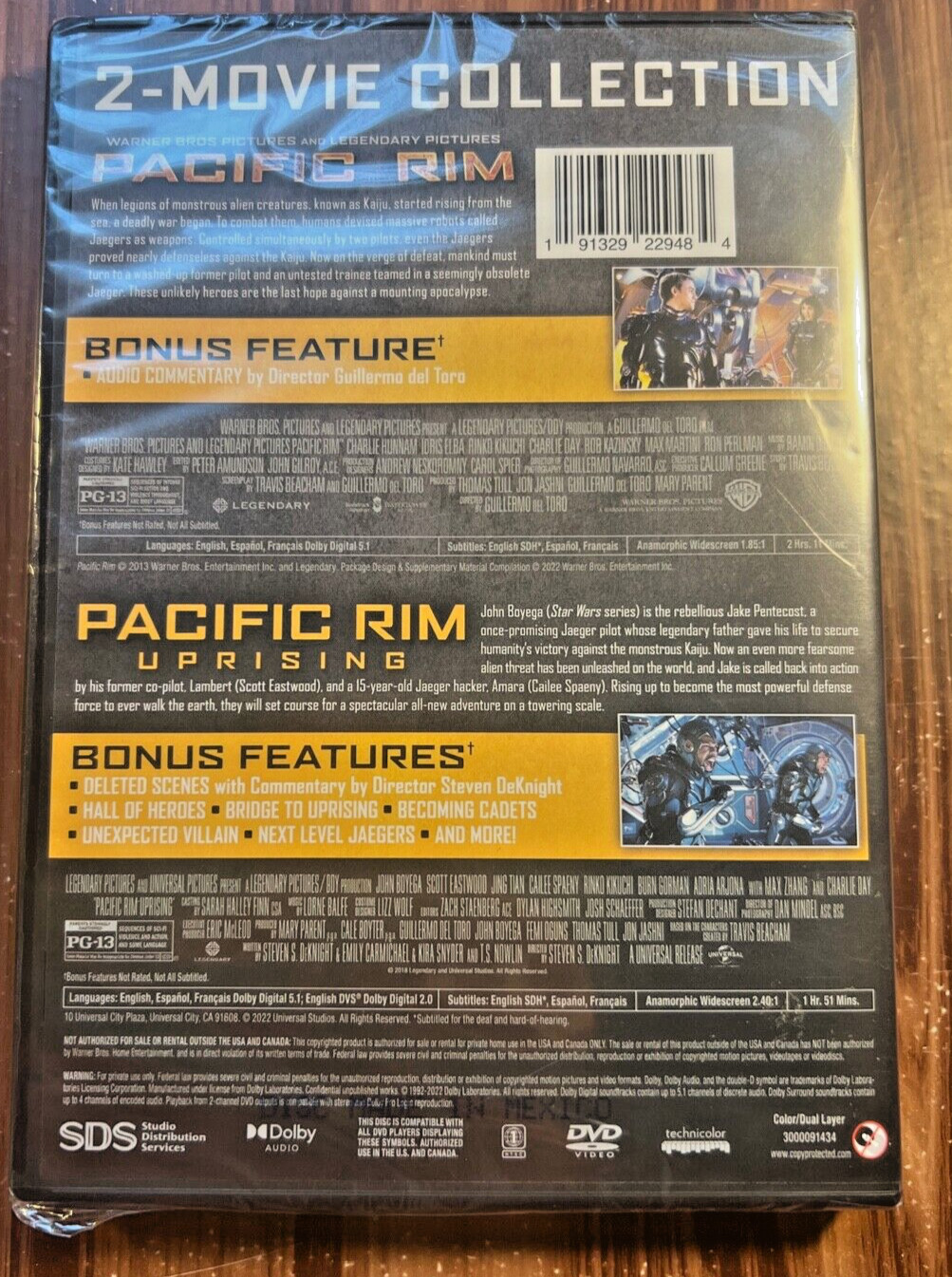 Pacific Rim 2-Movie Collection DVD 1 2 Uprising 2013 2022 Movie Set Action NEW