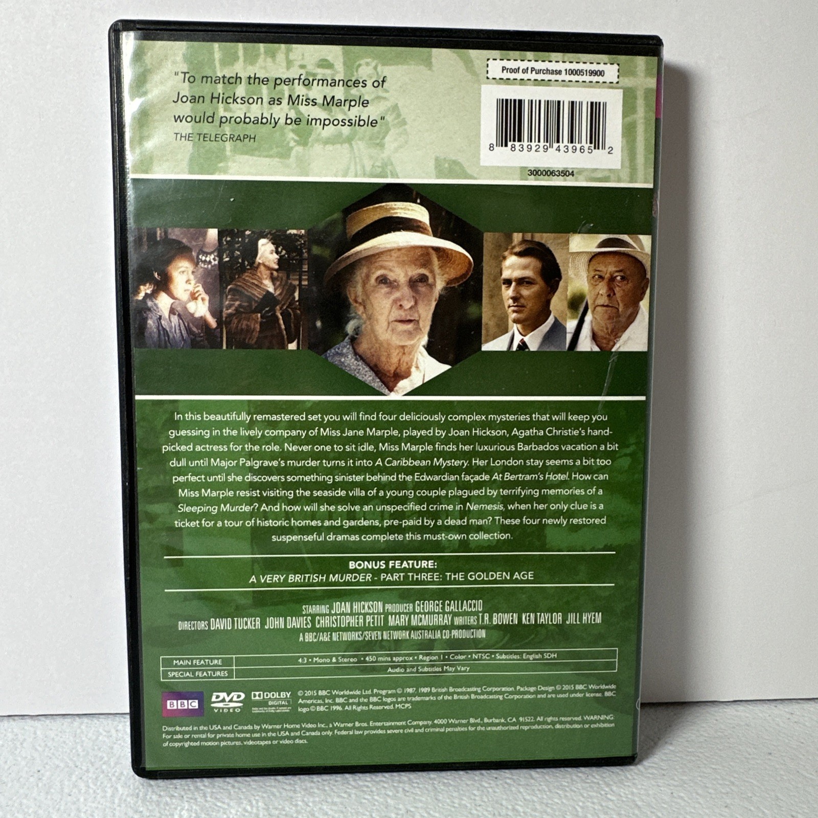 Miss Marple Remastered DVD Collection Vol 1-3 BBC Region 1