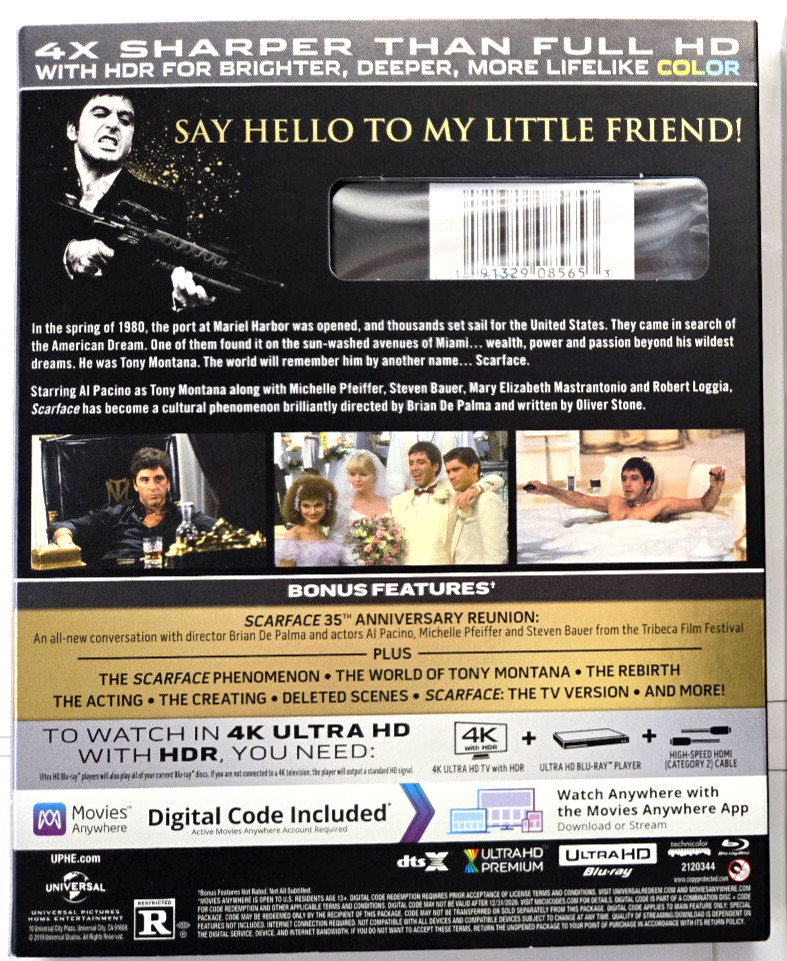 Scarface 4K Gold Edition (4K+Blu-ray+Digital Copy+A Rare, Embossed Slip Cover)