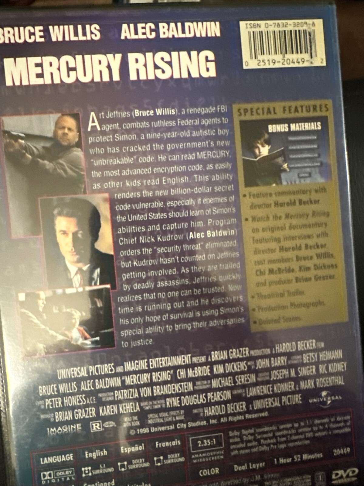 Mercury Rising & Collector’s Edition (DVD, 1998)