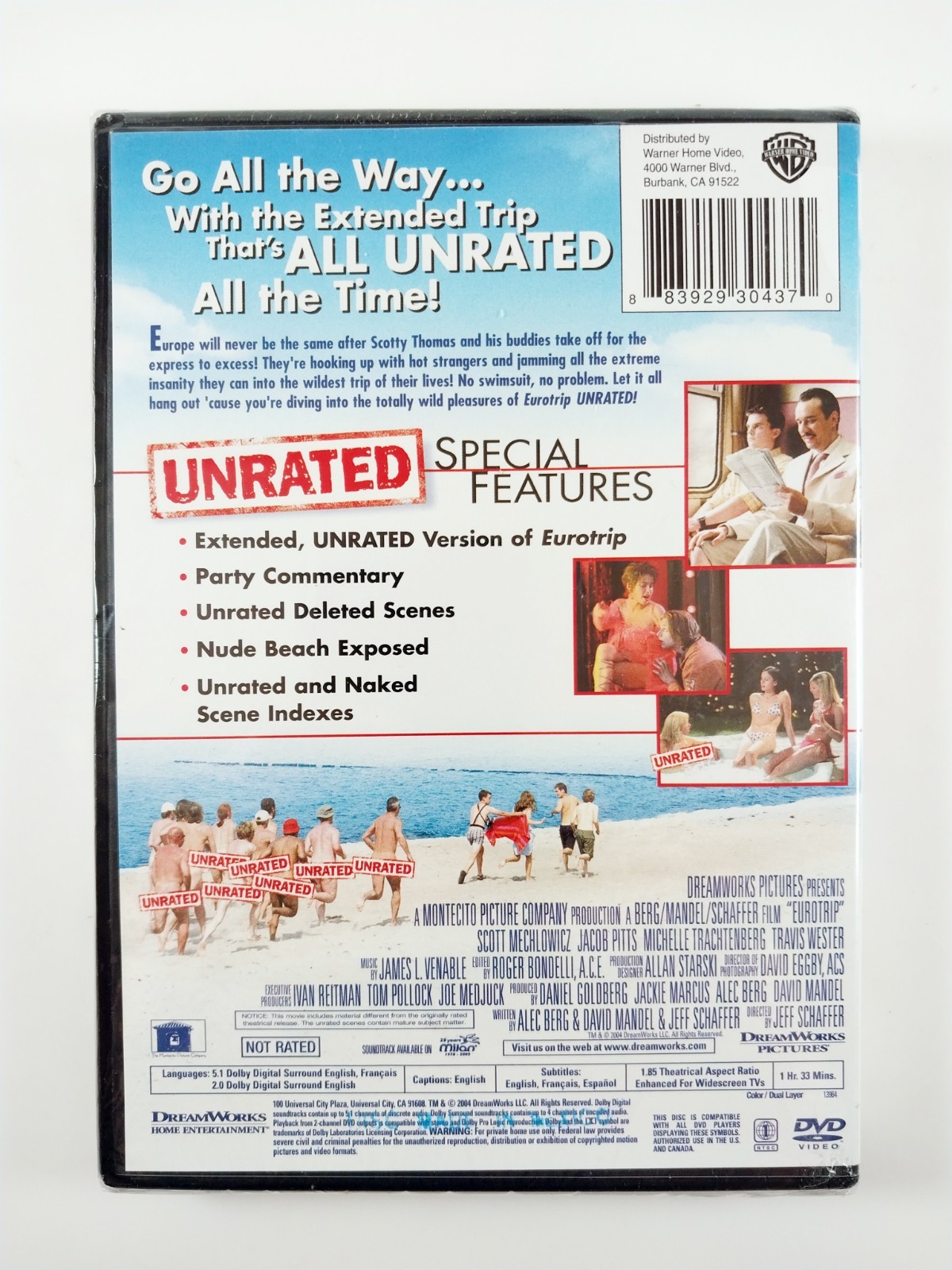 Eurotrip (DVD, 2004) Unrated – Widescreen 1.85:1 – 91886 – Sealed
