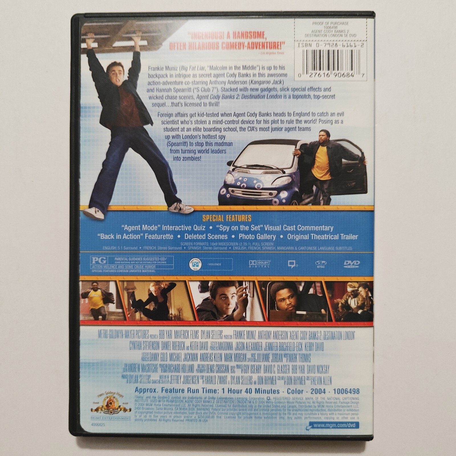 Agent Cody Banks 2: Destination London [2004] (DVD, Widescreen) – EXCELLENT