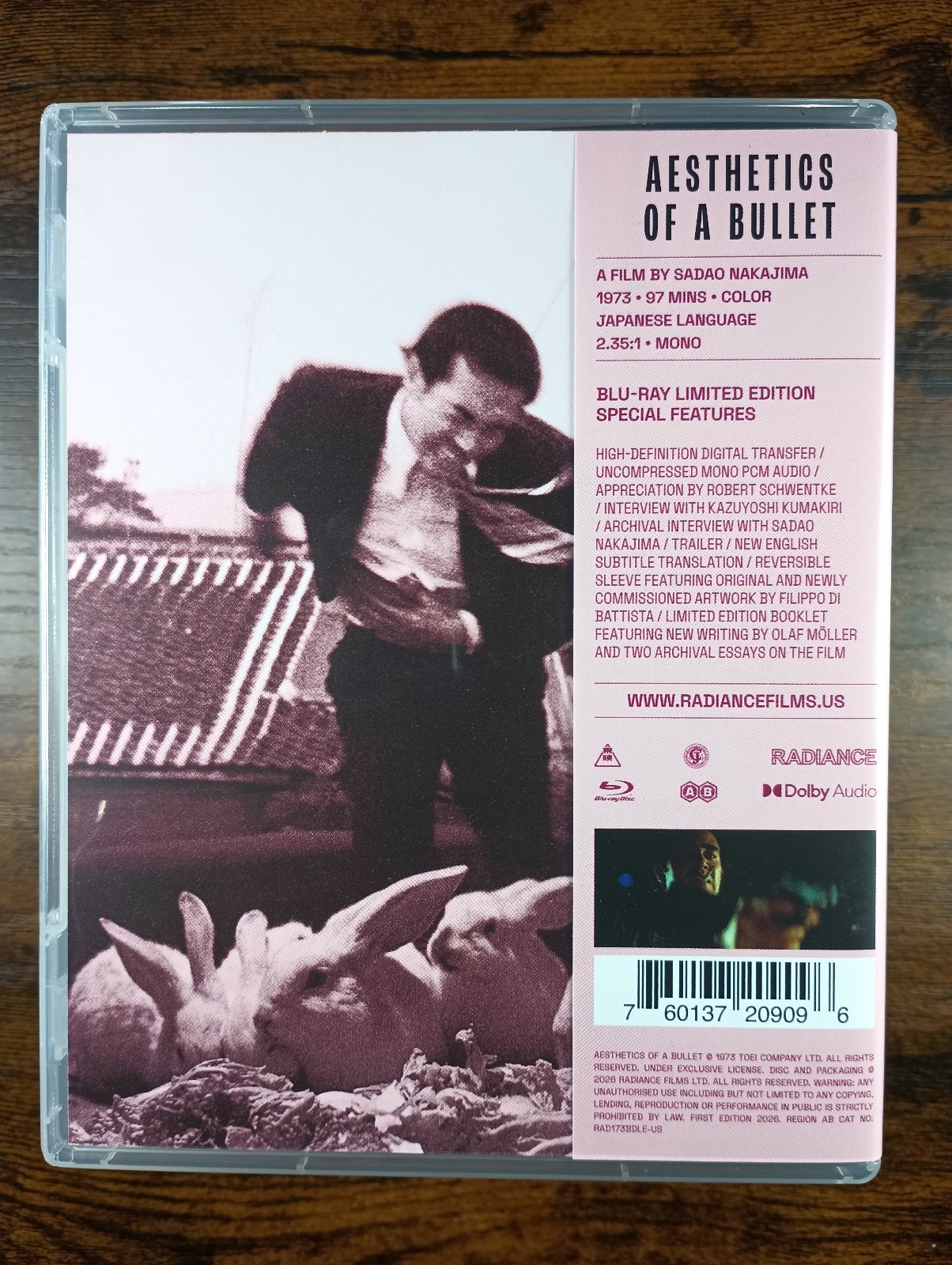 Aesthetics Of A Bullet (1973) NAKAJIMA – RADIANCE LIMITED EDITION BLU-RAY