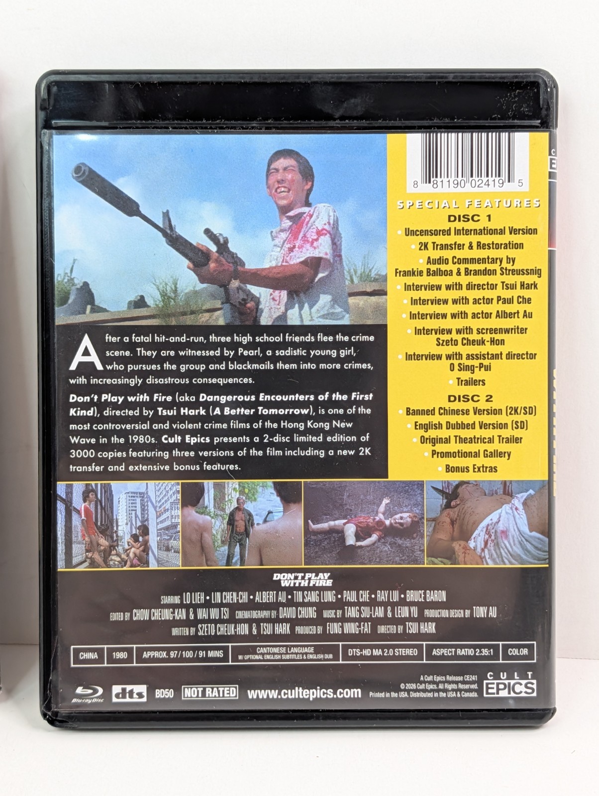 Don’t Play With Fire (Cult Epics) Bluray 2 CD Set With Slipcover 1980s Tsui Hark