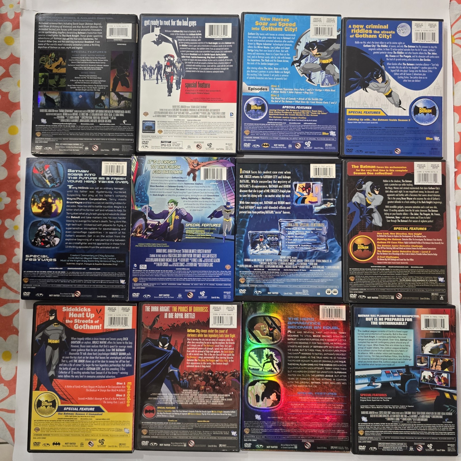 Batman DC Animated DVD Lot Complete Seasons Movies Bundle 19 Discs Collection