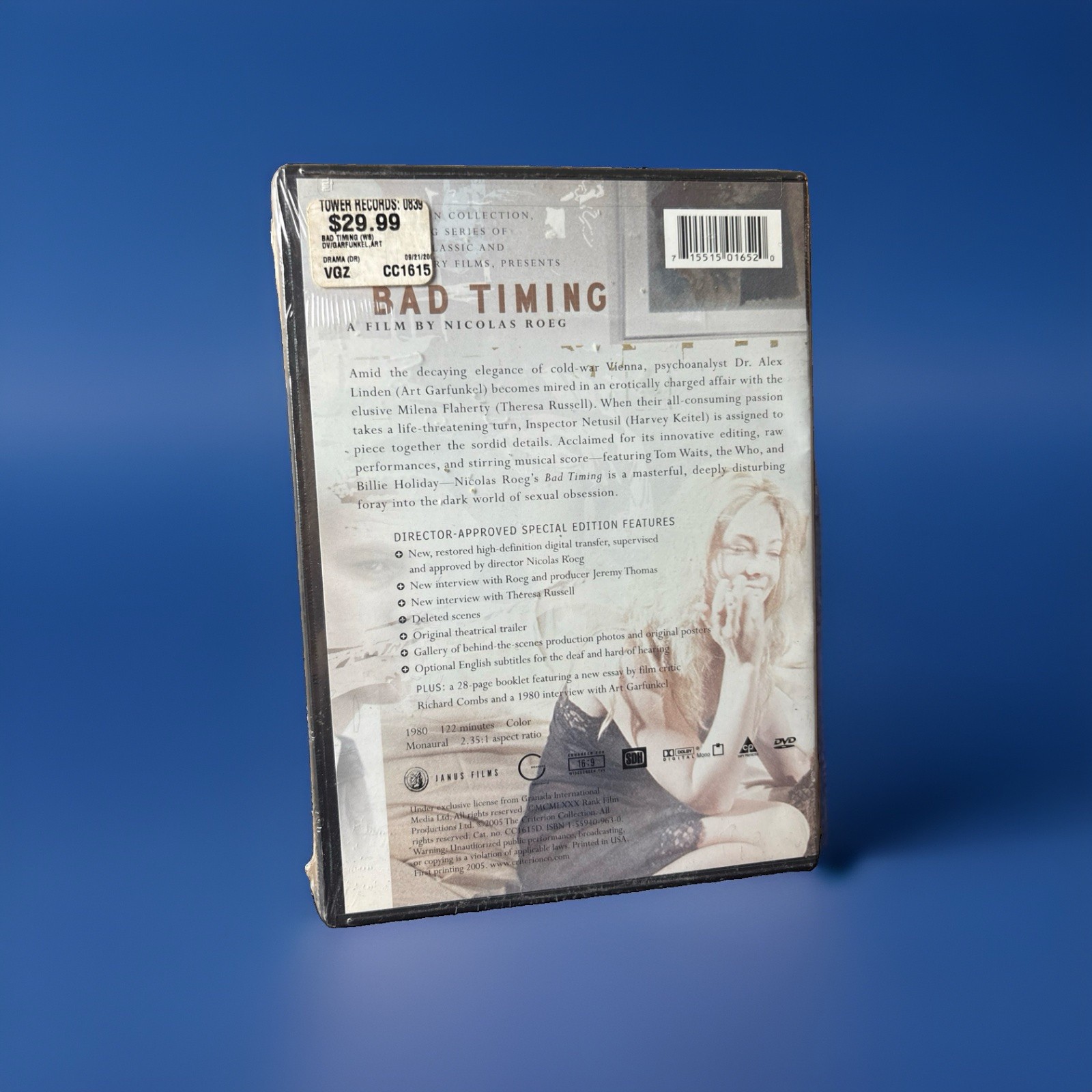BAD TIMING – Criterion Collection DVD 28 Page Booklet Sealed OOP Nicholas Roeg