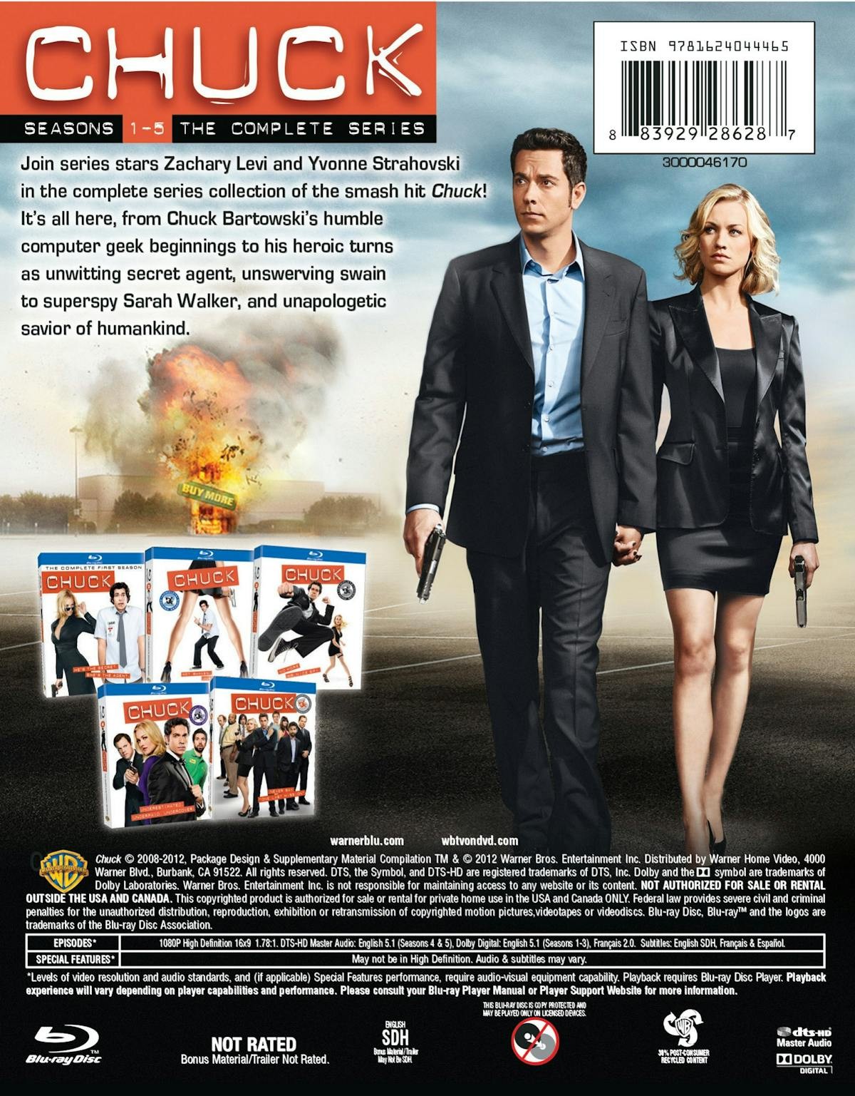 Chuck The Complete Seasons 1-5 Blu-ray Zachary Levi NEW