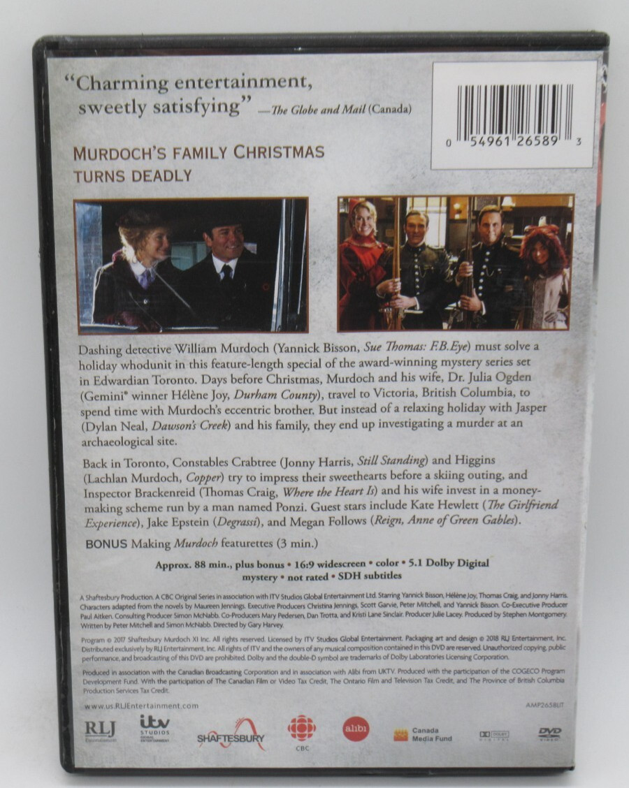 MURDOCH MYSTERIES: HOME FOR THE HOLIDAYS DVD MOVIE, YANNICK BISSON, HELENE JOY