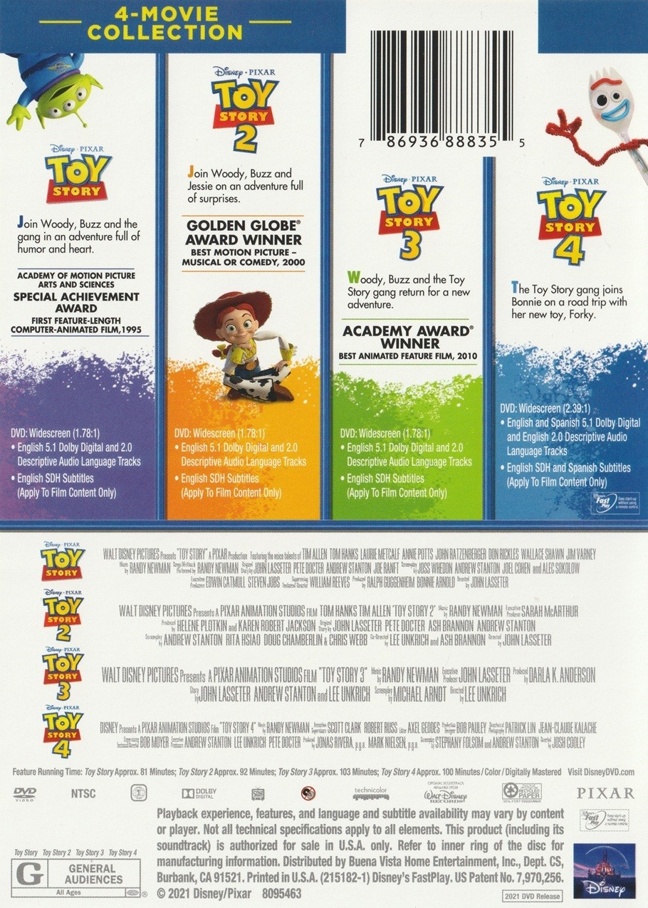 Toy Story 4-Movie Collection (DVD) New