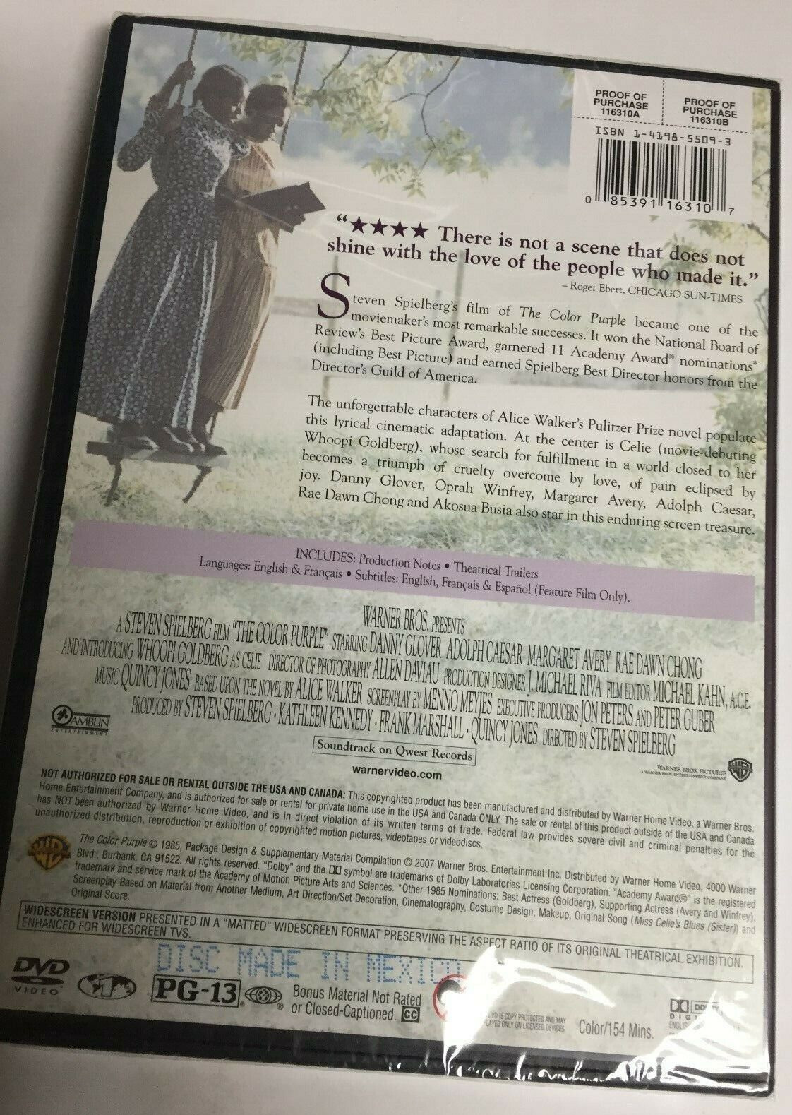 The Color Purple [1985] (DVD,2007,Widescreen) Brand New Factory Sealed!